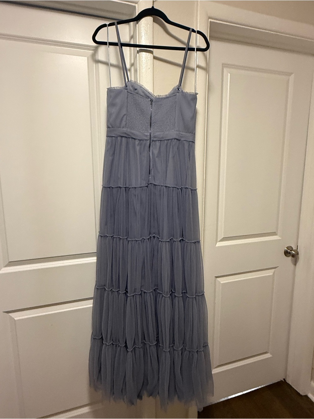 ASTR The Label - Dusty Blue Tulle Maxi Dress - Picture 3 of 8
